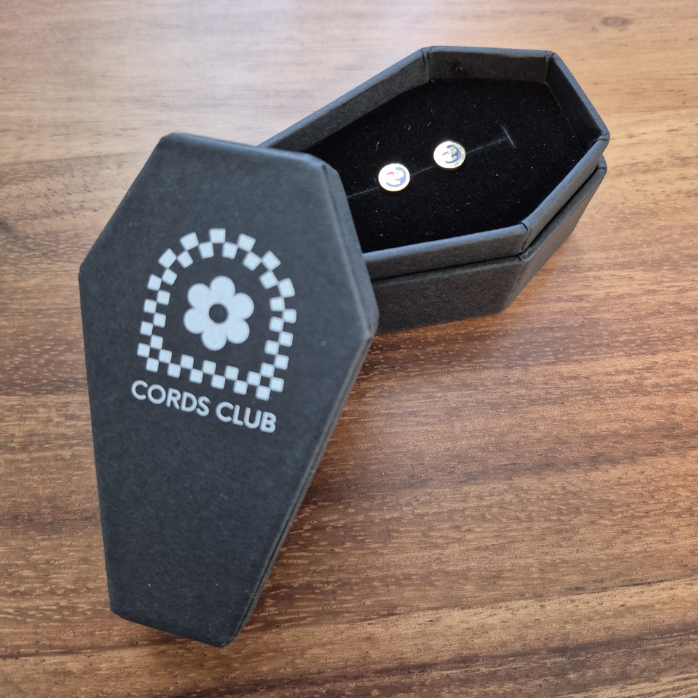 👻 NEW Cords Club Happy Ghost Cookie Enamel Flat-Back Studs, Pair